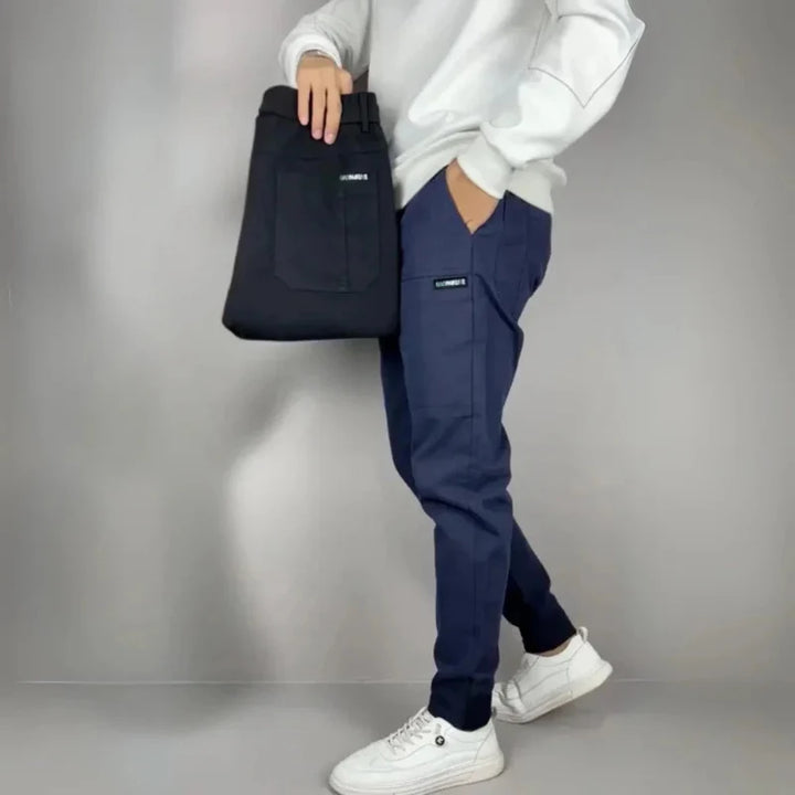 Versatile men's slim fit cargo pants, a perfect bottom for a modern, stylish, and comfortable everyday outfit.