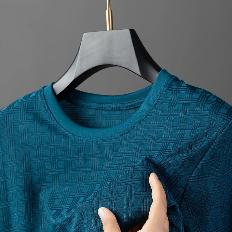 Stylish men's crew neck t-shirt with modern fit, ideal for casual wear and premium comfort.