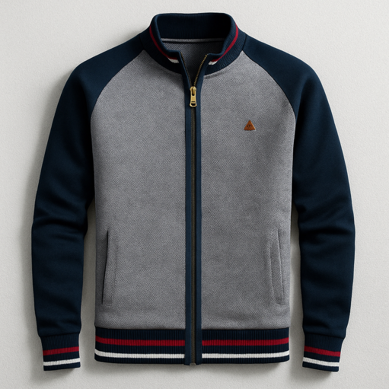 Men's premium sporty jacket with tailored fit. Ideal for casual, everyday wear in fall & spring. Comfortable long sleeve outerwear.