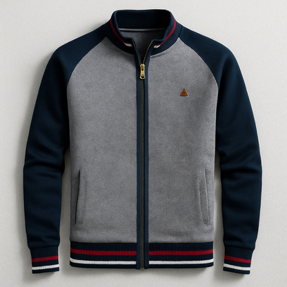 Men's premium sporty jacket with tailored fit. Ideal for casual, everyday wear in fall & spring. Comfortable long sleeve outerwear.