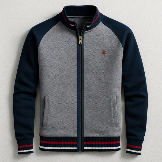 Men's premium sporty jacket with tailored fit. Ideal for casual, everyday wear in fall & spring. Comfortable long sleeve outerwear.