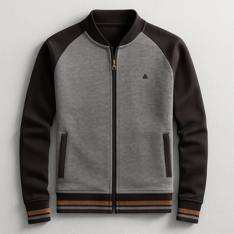Comfortable men's premium jacket, sporty style. Tailored fit for versatile everyday wear. Great fall & spring outerwear fashion.