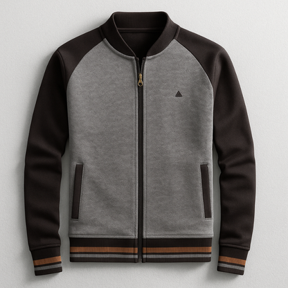 Comfortable men's premium jacket, sporty style. Tailored fit for versatile everyday wear. Great fall & spring outerwear fashion.