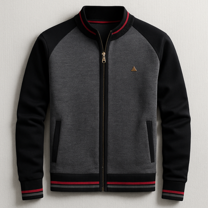 Premium men's long sleeve jacket, sporty yet tailored for comfort. Modern casual outerwear for men, great for spring & fall.