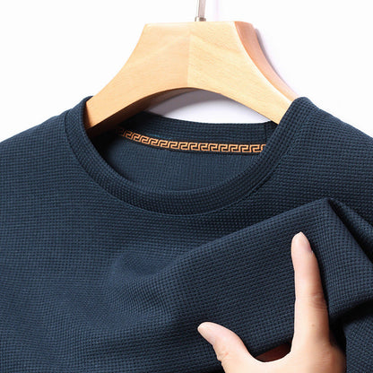 Stylish men's textured t-shirt, a basic essential for everyday casual style & comfort.