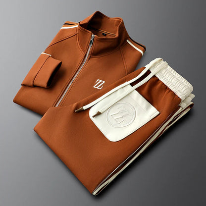 Men's premium tracksuit set, ideal for sporty comfort & active lifestyles. Athletic men's wear.