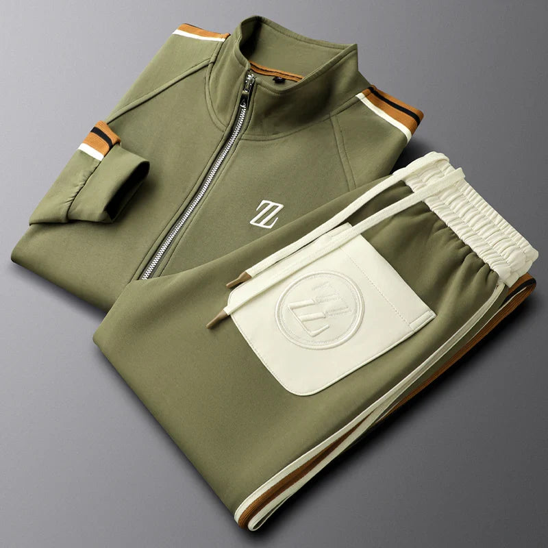 Stylish men's loungewear tracksuit set. Casual comfort for everyday wear & relaxing. Matching fit.