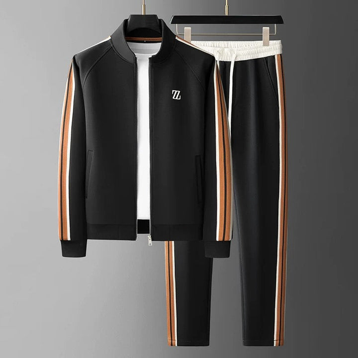 Active man wearing a comfortable, sporty men's tracksuit set. Perfect for workouts, running, or casual outings.
