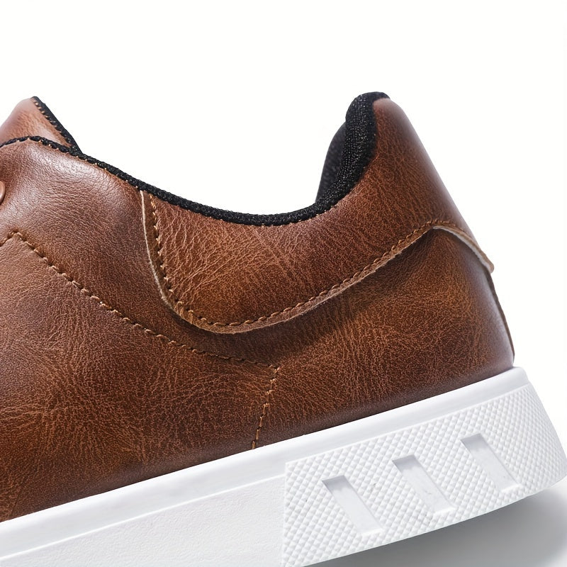 Brown Prestige Comfort walking shoes for men, featuring all-day support & timeless style.