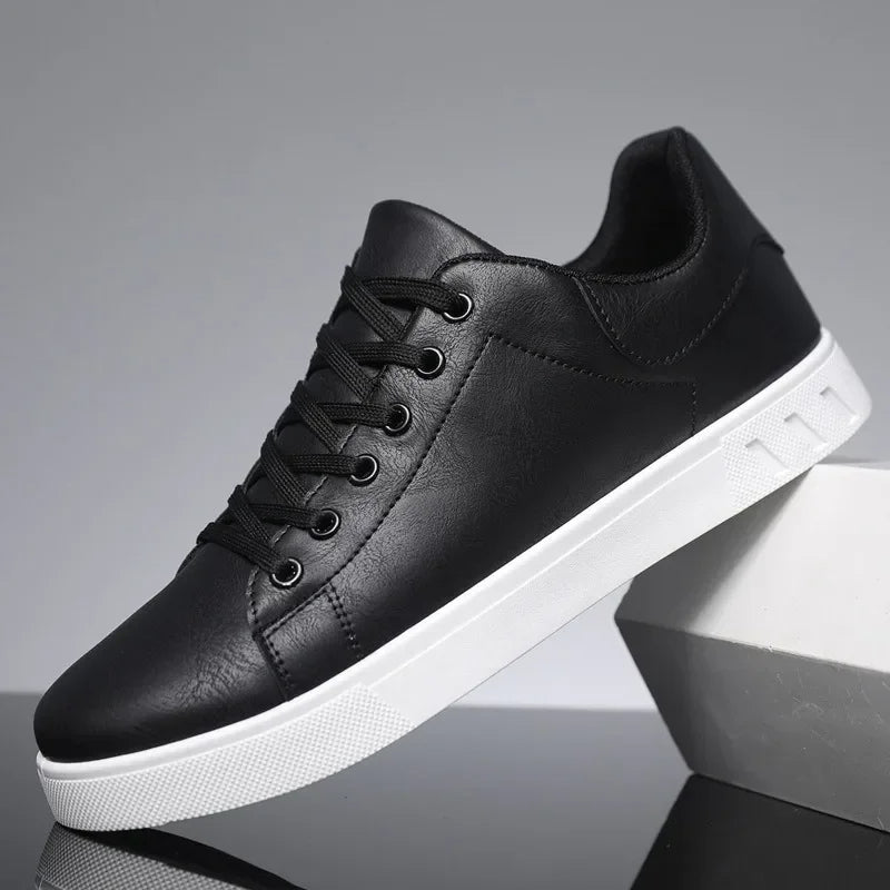 Black Prestige Comfort men's shoes, non-slip walking, durable, and supportive everyday walkers.