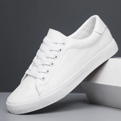 Everyday white men's walking shoes, cushioned for comfort & all-day support, timeless style.