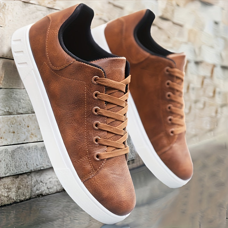 White Prestige Comfort men's walking shoes, perfect for daily support with cushioned steps.