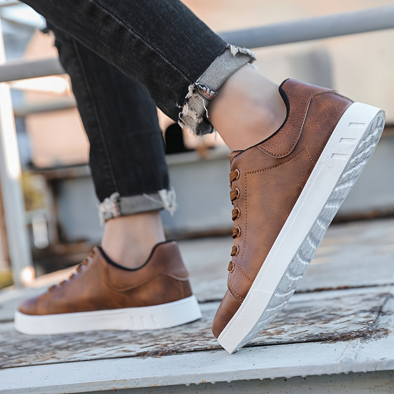 Timeless white men's walking shoes, cushioned for ultimate comfort and all-day support.
