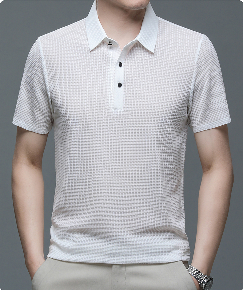 Man enjoying an outing in a Prestige Slim Fit Polo, perfect for casual summer activities.