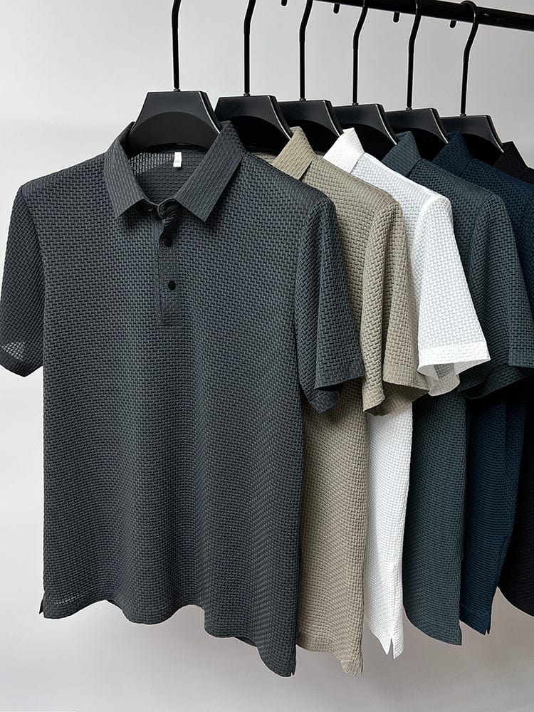 Summer Men's Prestige Polo Shirt, slim fit, short sleeve, ideal for warm weather casual fashion.