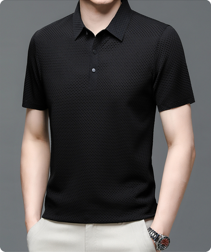 Versatile Men's Prestige Polo, slim fit, short sleeve; great for smart casual & everyday wear.