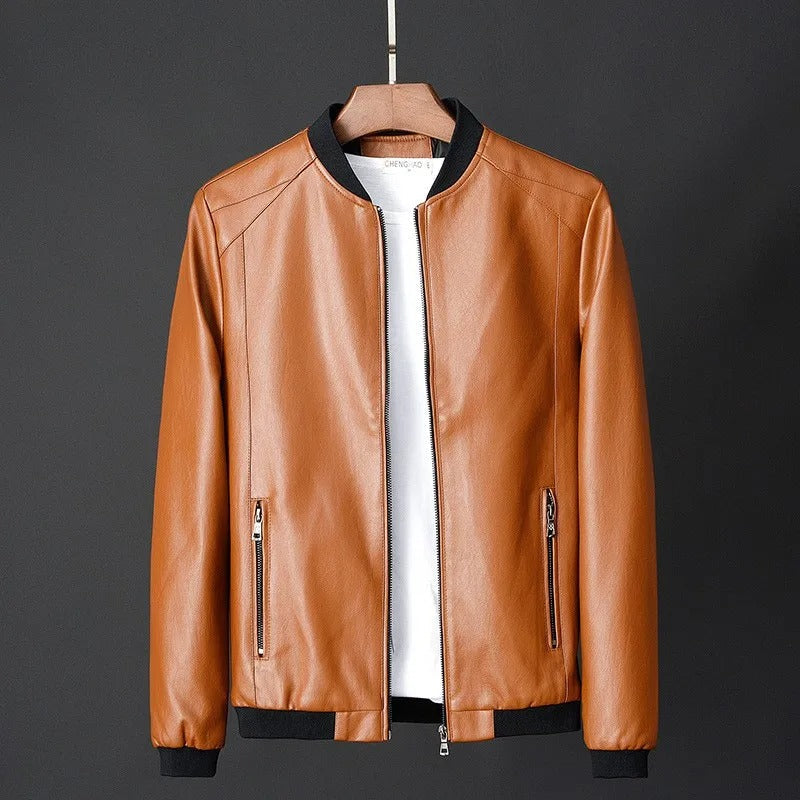 Close-up of men's Preston versatile zipper jacket. Durable, comfortable, all-season outerwear for everyday casual fashion.