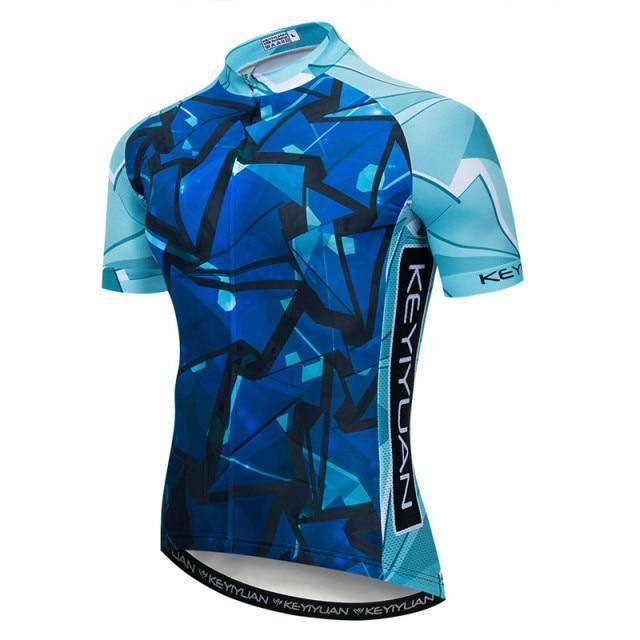 Men's cycling jersey, breathable fabric, full zipper, ideal for biking