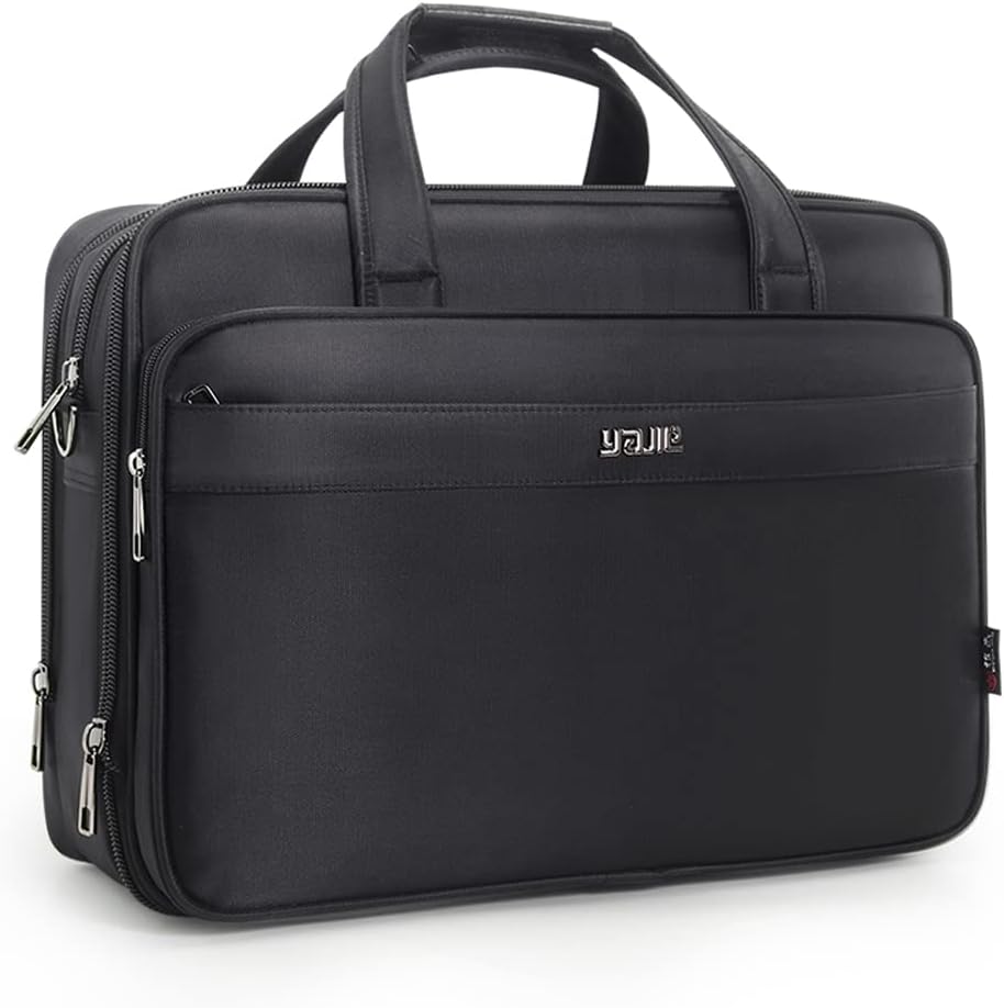 Men's professional canvas laptop briefcase tote for business, work, and daily commute.