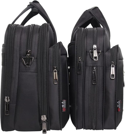 Stylish men's canvas business tote bag with professional design for laptops & work essentials.