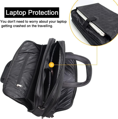 Professional men's canvas laptop briefcase tote for executive business travel & daily work.