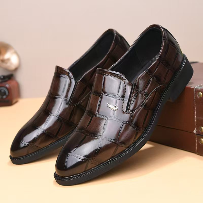 Comfortable men's slip-on dress shoes, perfect lightweight loafers for long days in professional business attire.