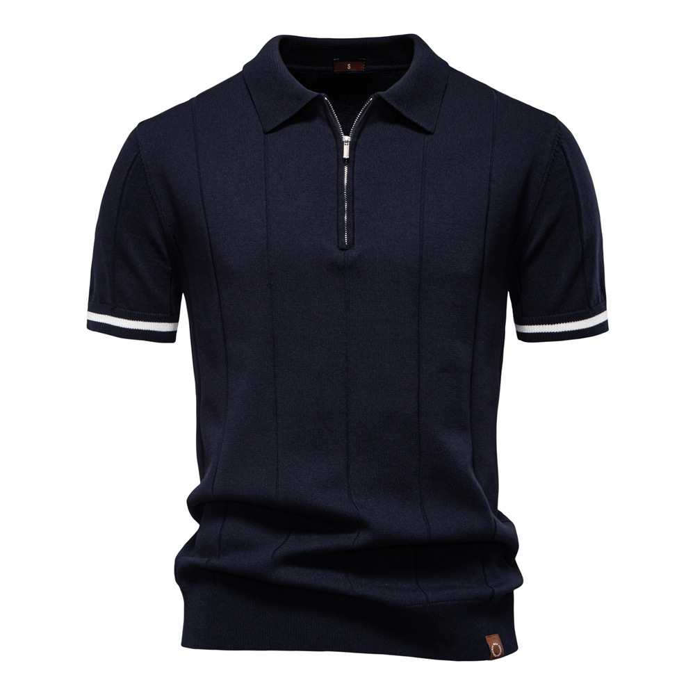 All-season mens quarter-zip polo. Smart casual comfort for everyday style, golf, and work leisure.