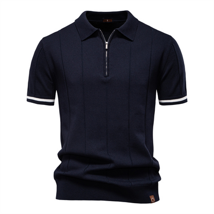All-season mens quarter-zip polo. Smart casual comfort for everyday style, golf, and work leisure.