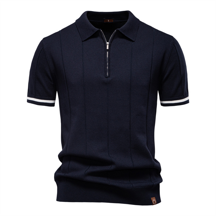 All-season mens quarter-zip polo. Smart casual comfort for everyday style, golf, and work leisure.
