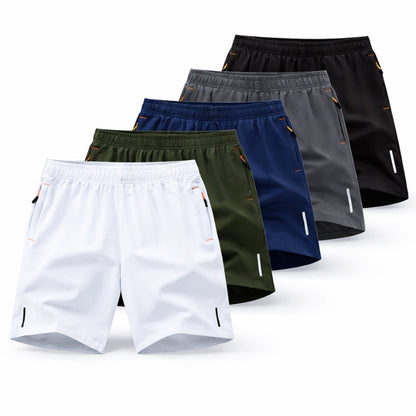 Men's athletic quick-dry performance shorts with pockets, great for workout, running & gym wear.