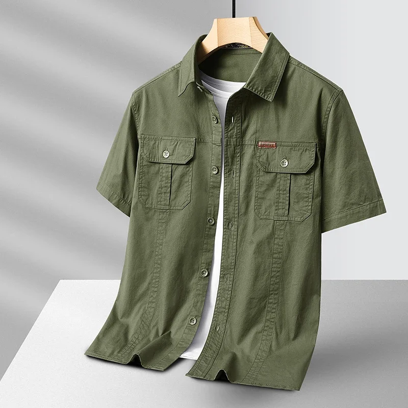 Men's quick-dry performance button-up shirt, ideal for travel, work, or casual wear. Breathable and lightweight.