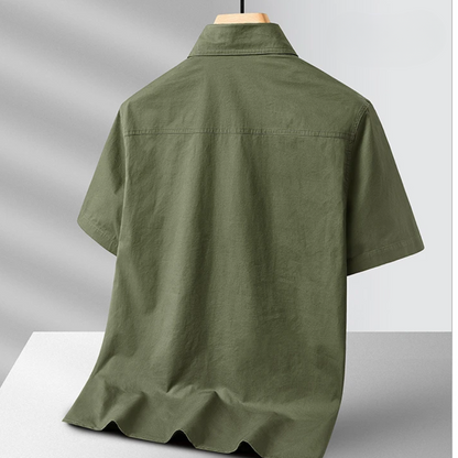 Breathable men's long-sleeve performance shirt, quick-dry and moisture-wicking. Perfect for outdoor activities and travel.