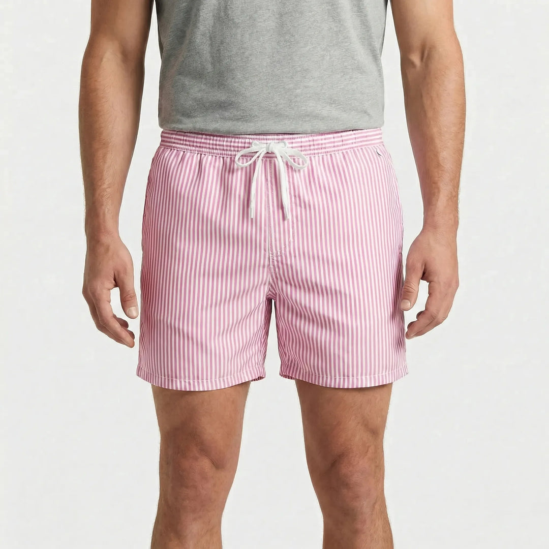 Gerard men's quick-dry striped swim shorts, ideal for summer fashion & beach vacation essentials.