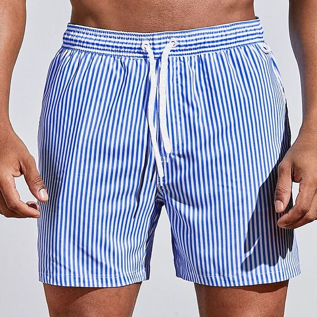 Men's quick-dry swim trunks with adjustable drawstring. Ideal for beach, pool, or summer vacation.