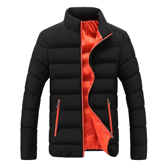 Men's quilted puffer jacket, lightweight warmth for winter. Modern style, weather resistant outerwear.