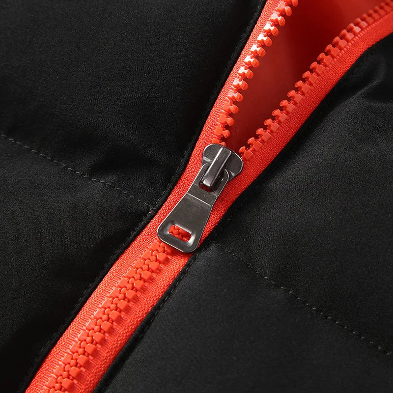 Stylish men's puffer jacket with unique quilted design. Perfect for casual wear & cold weather.