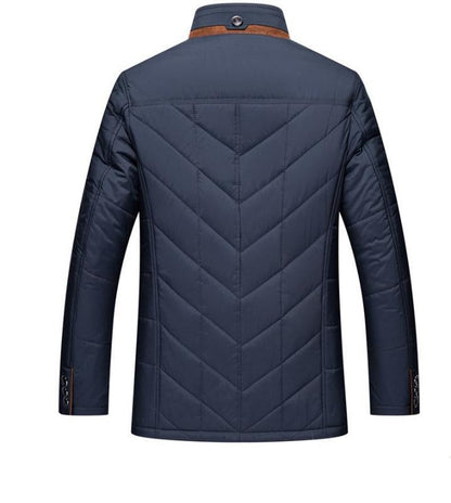 Classic men's quilted jacket, a warm & stylish winter coat for cold weather and urban menswear.