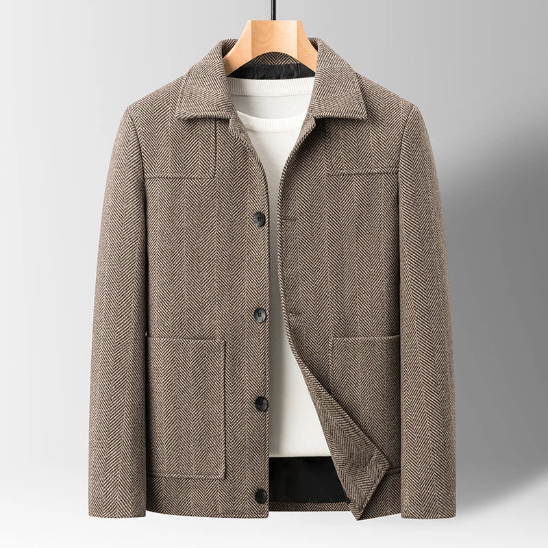 Men's Ravello Classic Herringbone Jacket. Sophisticated tailored outerwear for timeless men's fashion.
