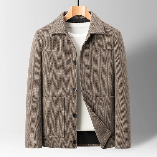 Men's Ravello Classic Herringbone Jacket. Sophisticated tailored outerwear for timeless men's fashion.