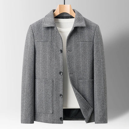 Tailored Ravello Herringbone Jacket for men. A classic, sophisticated men's outerwear piece with style.