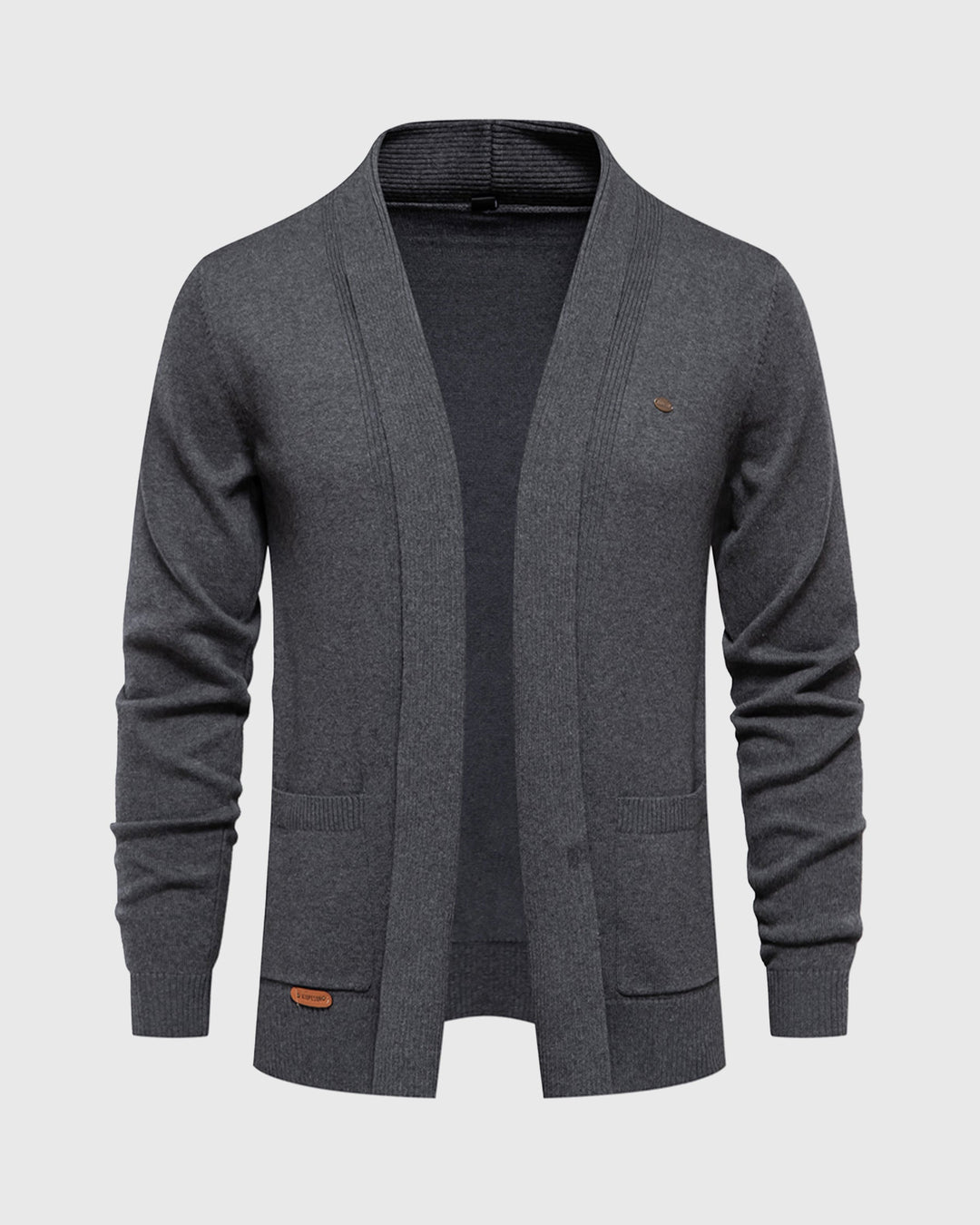 Men's Ravenna stone v-neck pocket cardigan for effortless layering and polished style.
