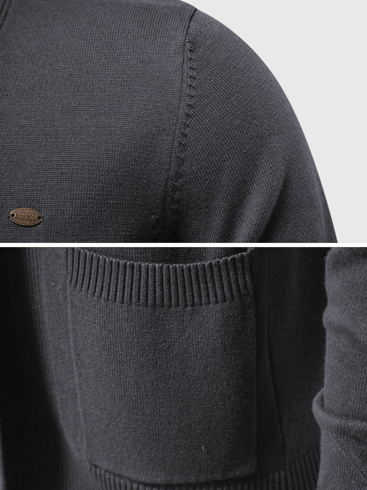 Comfortable men's Ravenna pocket cardigan, a versatile v-neck sweater for everyday stylish layering.