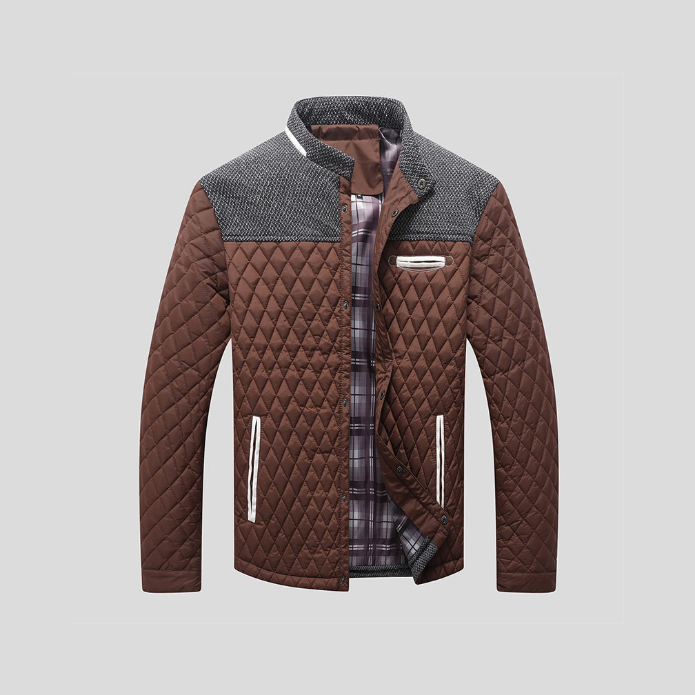 Men's fashionable quilted winter jacket, combining warmth & style. Essential outerwear for cold weather comfort.