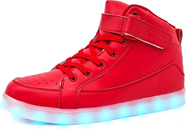 Men's rechargeable light-up LED sneakers, perfect for parties & festivals.