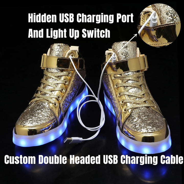 White men's party LED shoes, rechargeable and stylish for unforgettable nights.
