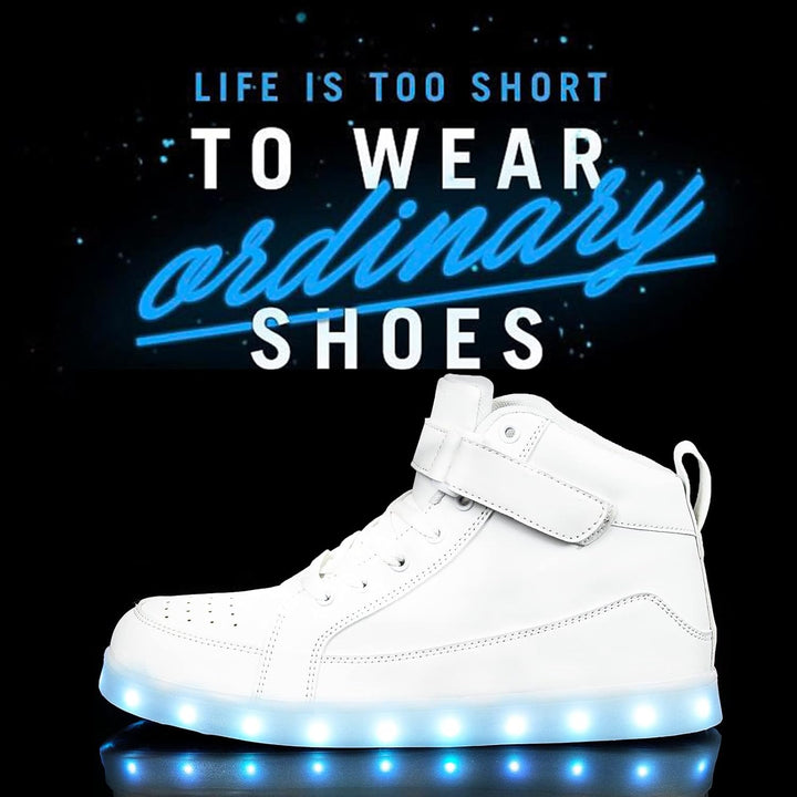 Men's athletic style LED sneakers, rechargeable light-up for a dynamic, trendy look.