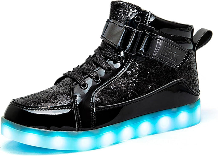 Men's athletic rechargeable LED light-up shoes, ideal for party & festival.