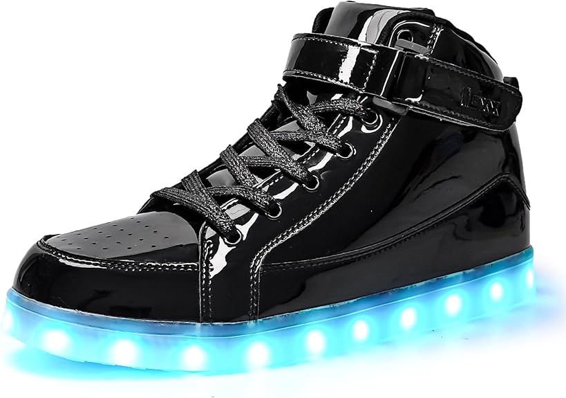Glow men's light-up shoes, rechargeable LED for unique party and festival footwear.