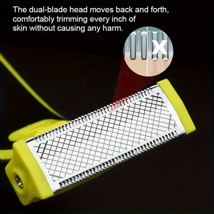 Versatile men's electric trimmer & shaver, rechargeable for convenient cordless wet/dry grooming.