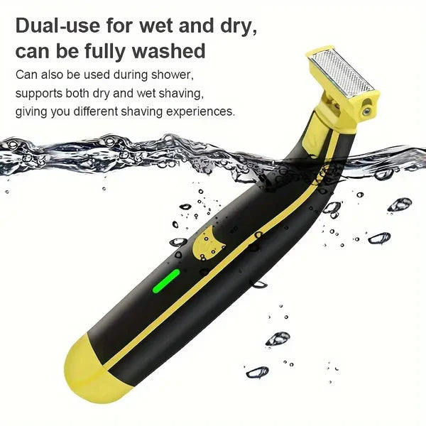 Rechargeable men's electric shaver & beard trimmer kit, designed for versatile wet/dry grooming.